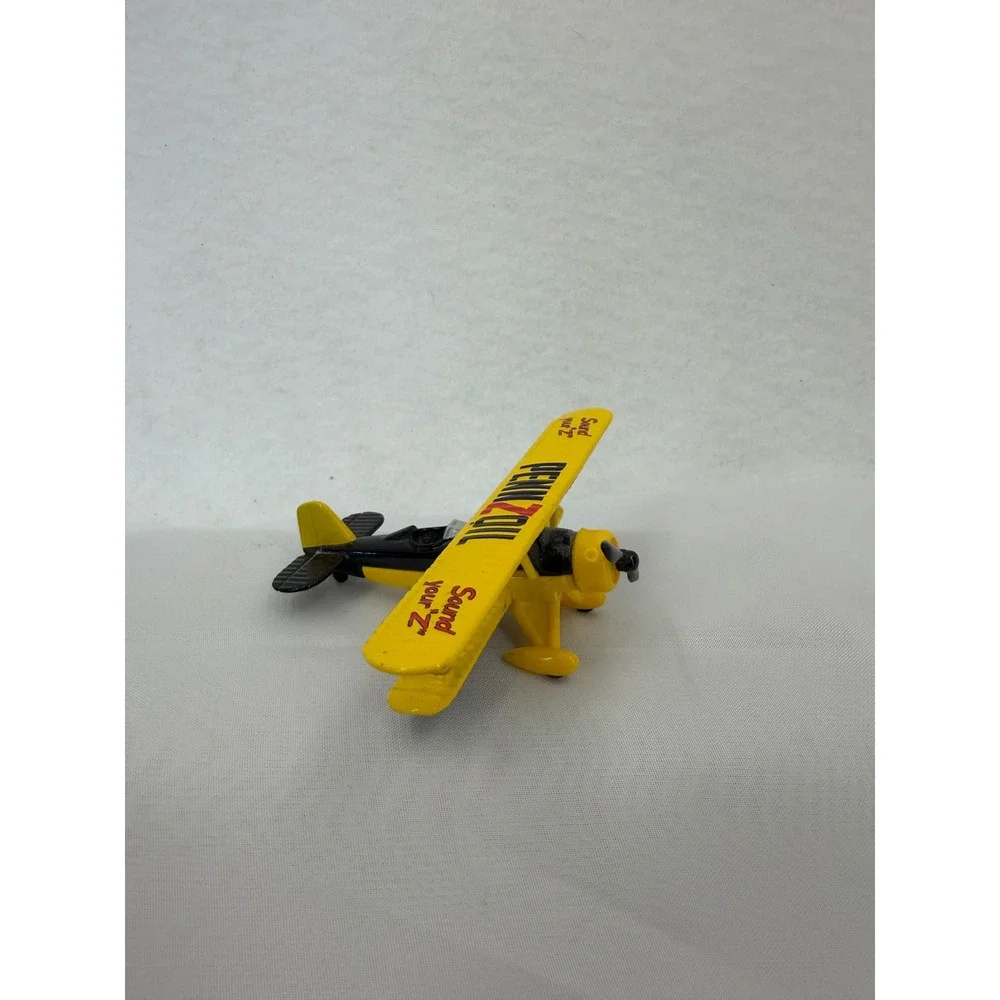 Vintage Pennzoil Biplane Diecast Metal Toy Airplane Yellow Black 2003 Licensed